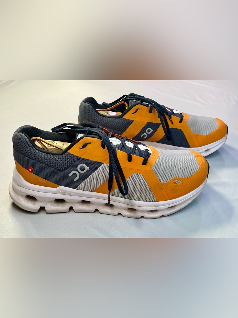 On Running Men's Cloudrunner Turmeric Frost Orange Grey Shoes Sneakers - 11 - Picture 2 of 12